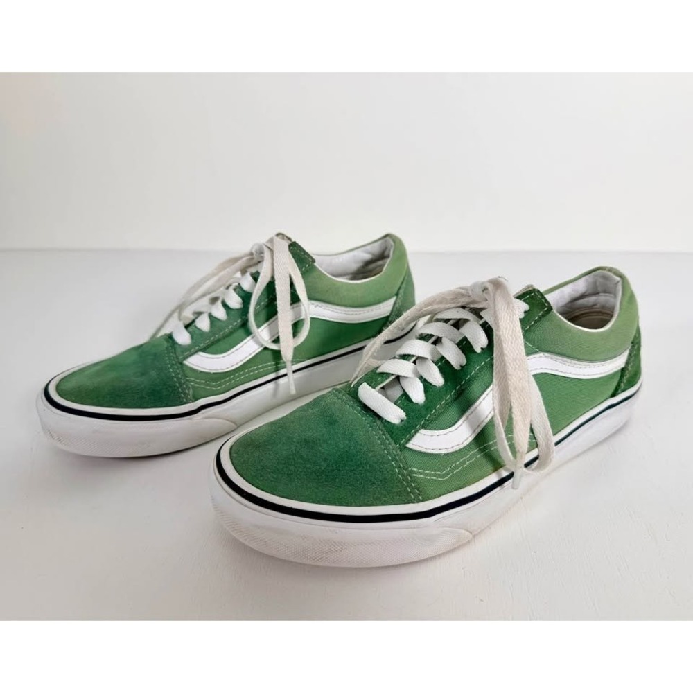 Vans Unisex Old Skool Green Suede Lace Up Sneaker Shoes Size US W 6.5 M 5